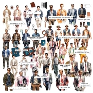 CrafTangles Precut Journal Stickers - Fashion People 2 (Pack of 64 stickers)