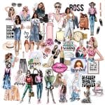 CrafTangles Precut Journal Stickers - Girl Boss 1 (Pack of 60 stickers)