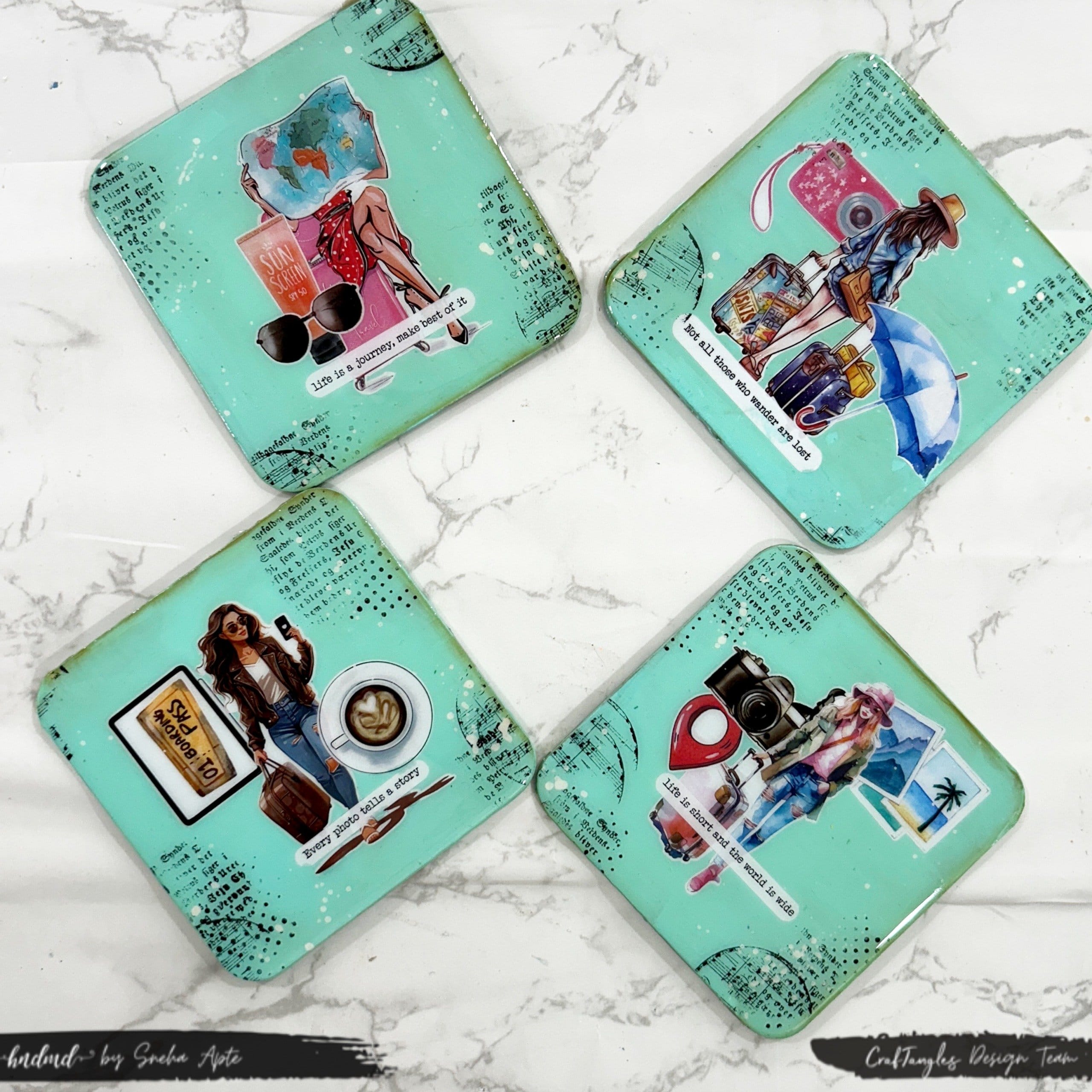 CrafTangles Precut Journal Stickers - Traveller 2 (Pack of 32 stickers) CrafTangles MDF Coasters 4 CrafTangles Precut Journal Stickers - Traveller 2 (Pack of 32 stickers) - Image 4