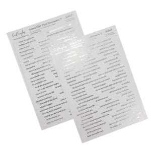 CrafTangles Precut Gold and Silver Journal Stickers - Foiled ChitChat Sentiments 2