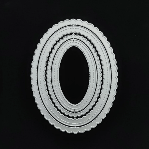 Steel Dies - Scalloped Stitched Ovals (Set of 4 dies)