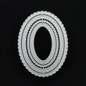 Steel Dies - Scalloped Stitched Ovals (Set of 4 dies)