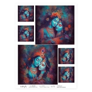 CrafTangles Decoupage Napkin / Tissue / Collage Paper - Radha and Krishna