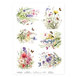 CrafTangles Decoupage Napkin / Tissue / Collage Paper - Wildflowers 7