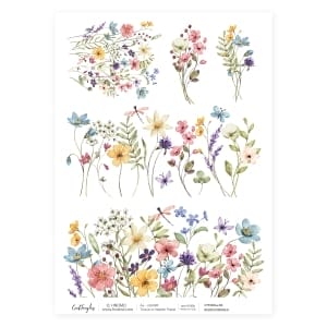CrafTangles Decoupage Napkin / Tissue / Collage Paper - Wildflowers 8