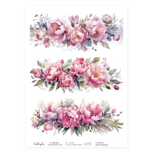 CrafTangles Decoupage Napkin / Tissue / Collage Paper - Peony Flowers 1