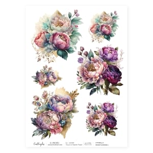 CrafTangles Decoupage Napkin / Tissue / Collage Paper - Peony Flowers 2