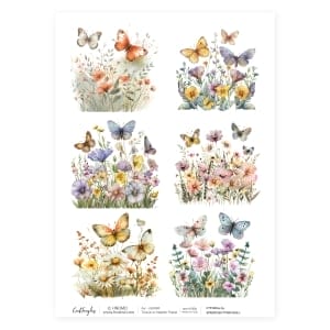 CrafTangles Decoupage Napkin / Tissue / Collage Paper - Spring Butterflies 1