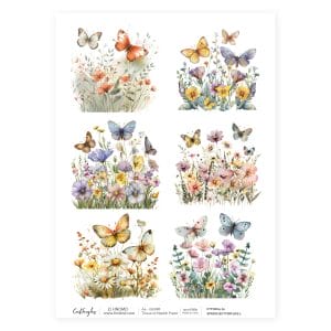 CrafTangles Decoupage Napkin / Tissue / Collage Paper - Spring Butterflies 1