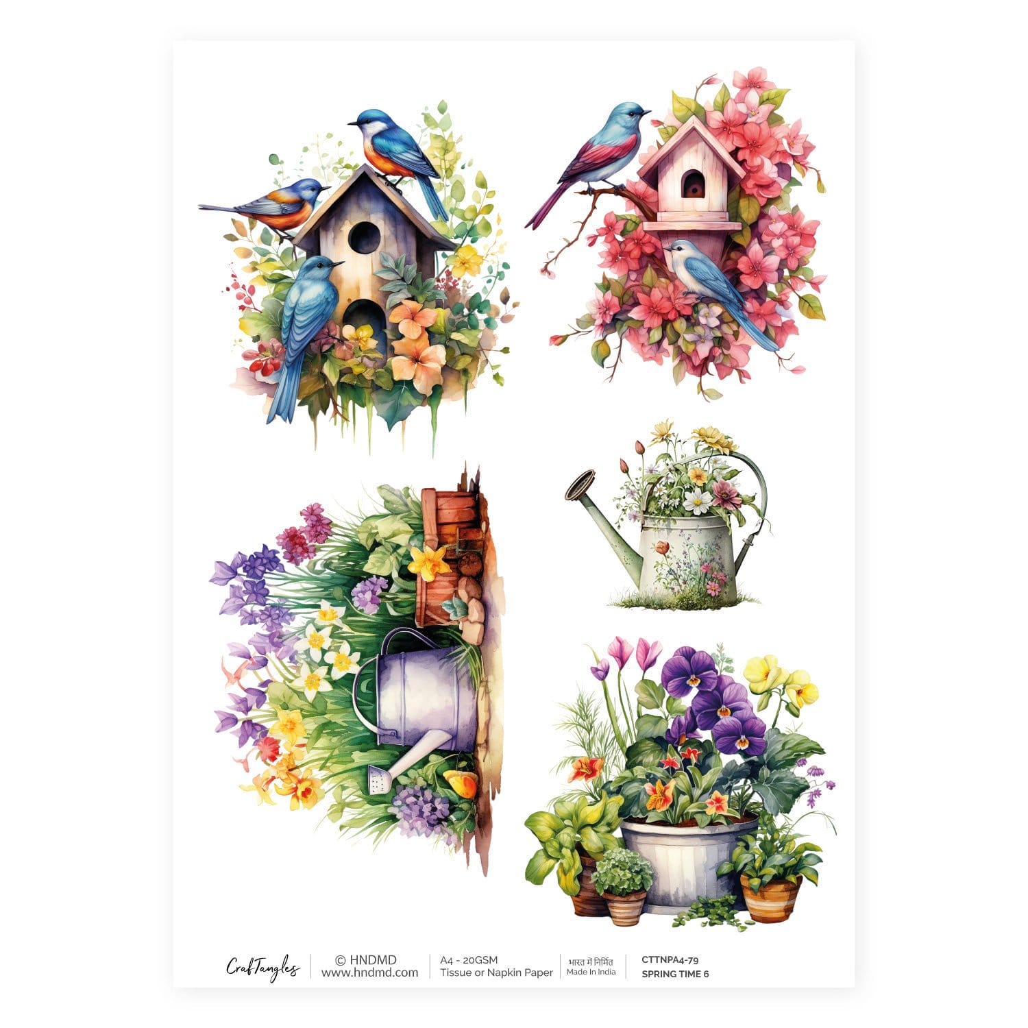 CrafTangles Decoupage Napkin / Tissue / Collage Paper - Spring Time 6 79 Spring Time 6 CrafTangles Tissue napkin paper CrafTangles Decoupage Napkin / Tissue / Collage Paper - Spring Time 6