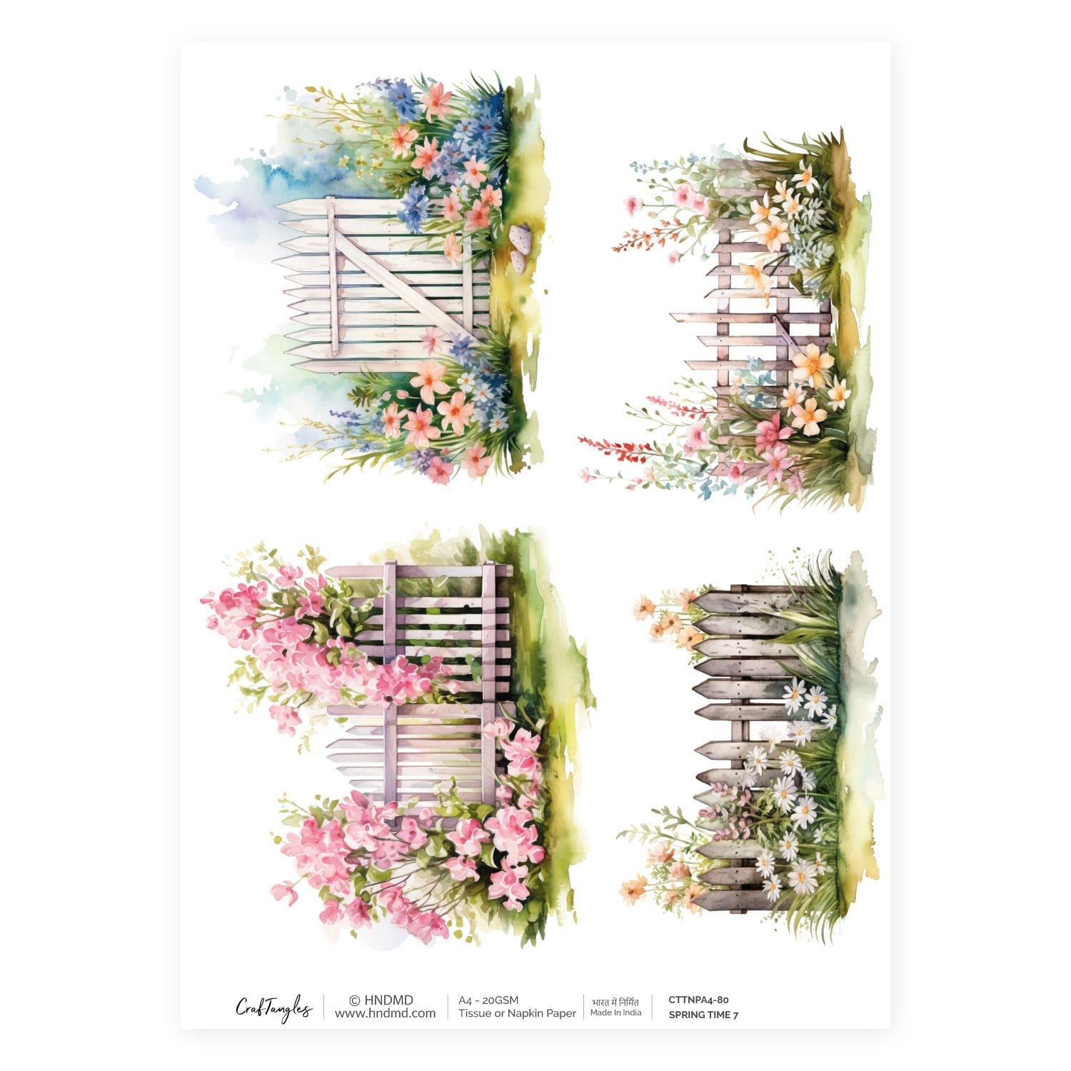 CrafTangles Decoupage Napkin / Tissue / Collage Paper - Spring Time 7 80 Spring Time 7 CrafTangles Tissue napkin paper CrafTangles Decoupage Napkin / Tissue / Collage Paper - Spring Time 7