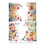 CrafTangles Decoupage Napkin / Tissue / Collage Paper - Watercolour Flowers 1