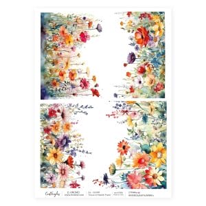 CrafTangles Decoupage Napkin / Tissue / Collage Paper - Watercolour Flowers 1