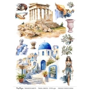 CrafTangles A4 Transfer It Sheets - Travel Greece