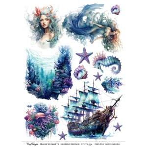 CrafTangles A4 Transfer It Sheets - Mermaid Dreams