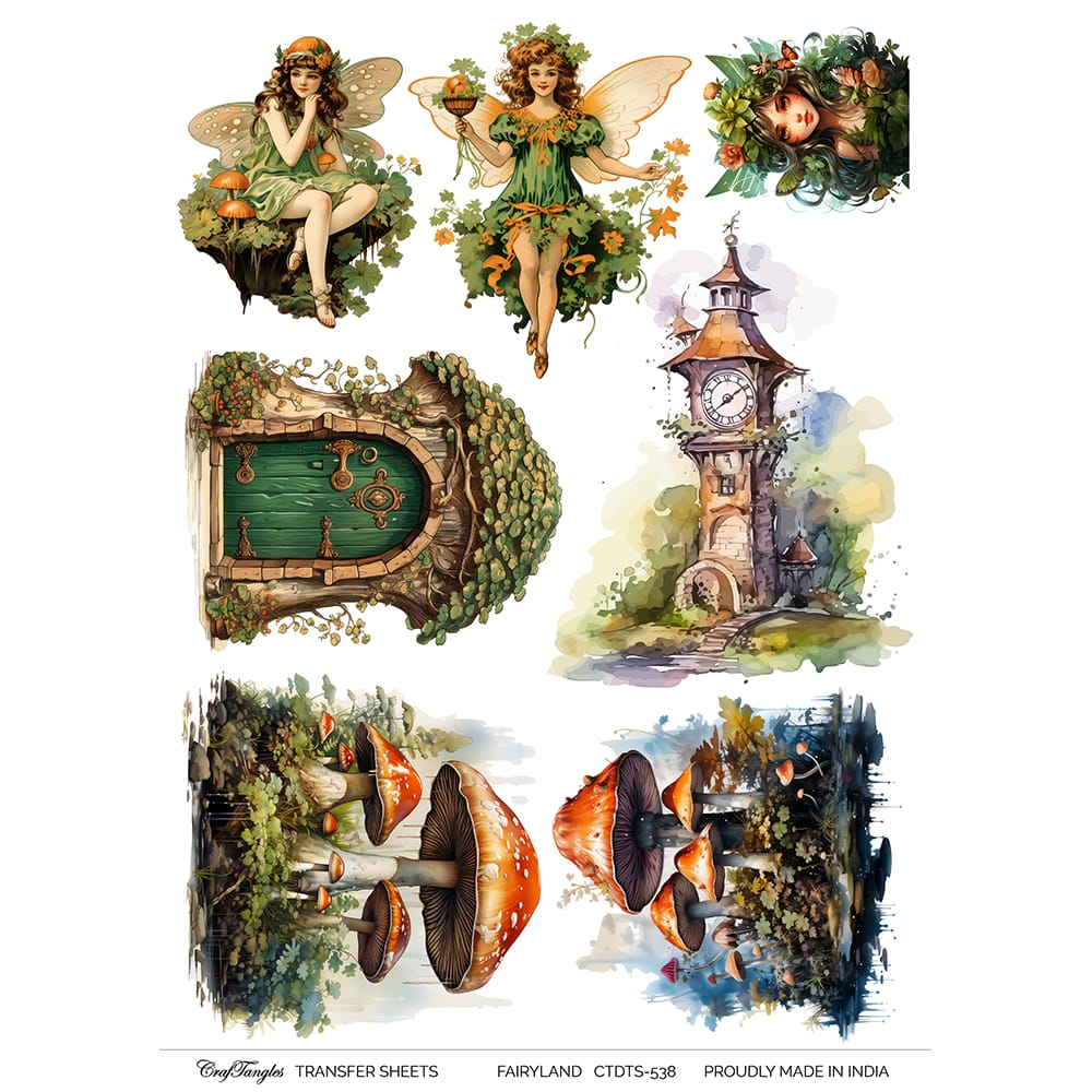 CrafTangles A4 Transfer It Sheets - Fairyland CTDTS 538 CrafTangles transfer sheet Fairyland CrafTangles A4 Transfer It Sheets - Fairyland