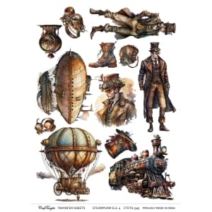 CrafTangles A4 Transfer It Sheets - Steampunk Elements 4