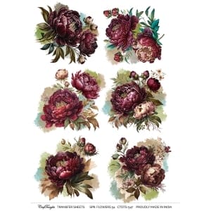 CrafTangles A4 Transfer It Sheets - Spring Flowers 54