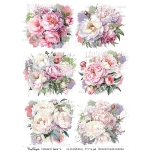 CrafTangles A4 Transfer It Sheets - Exotic Flowers 13