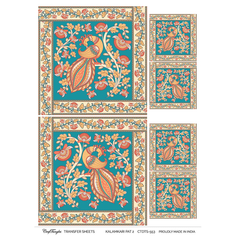 CrafTangles A4 Transfer It Sheets - Kalamkari Pattern 2