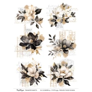 CrafTangles A4 Transfer It Sheets - Exotic Flowers 14
