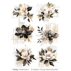 CrafTangles A4 Transfer It Sheets - Exotic Flowers 14