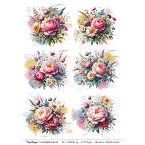 CrafTangles A4 Transfer It Sheets - Exotic Flowers 15
