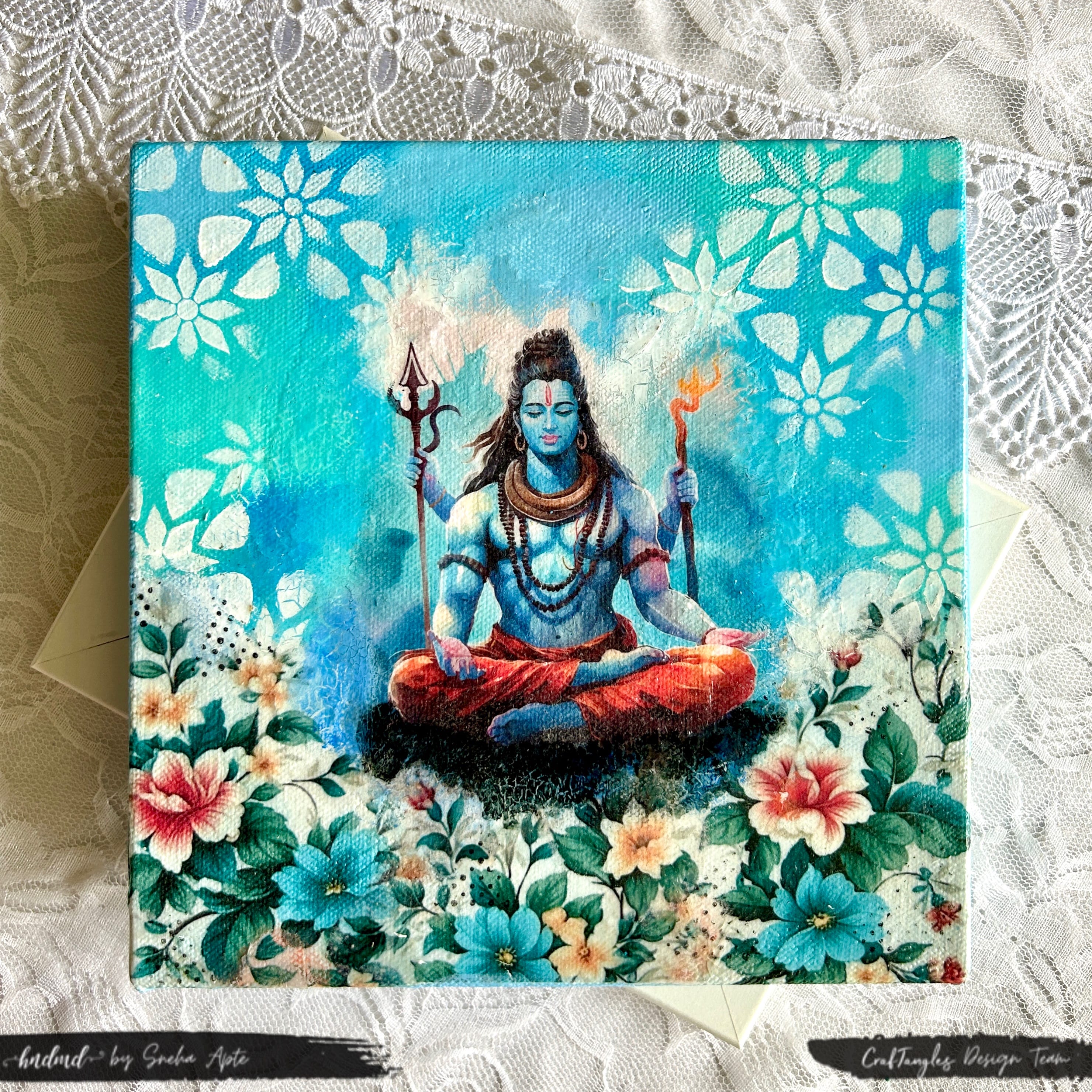 CrafTangles Decoupage Napkin / Tissue / Collage Paper - Lord Shiva CrafTangles Shiva decoupage napkin sample CrafTangles_Shiva_decoupage_napkin_sample