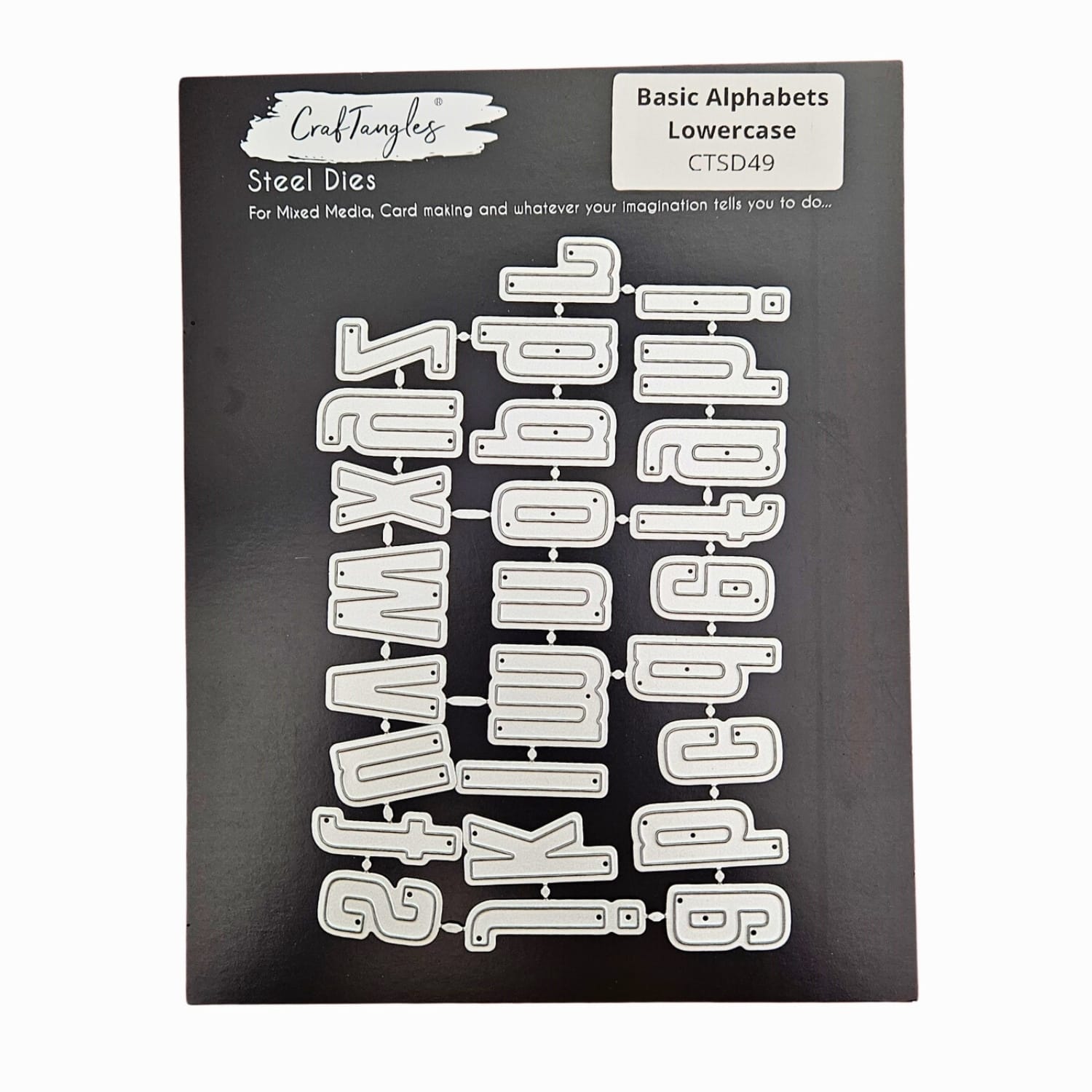 CrafTangles Steel Dies - Basic Alphabets - Lowercase (Set of 26 dies) craftangles dies basic alpahbets lowercase CTSD49 1 CrafTangles Steel Dies - Basic Alphabets - Lowercase (Set of 26 dies)