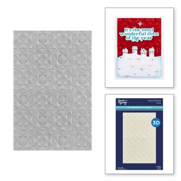 Spellbinders 3D Embossing Folder 5.5"X8.5" - Geo Quilt
