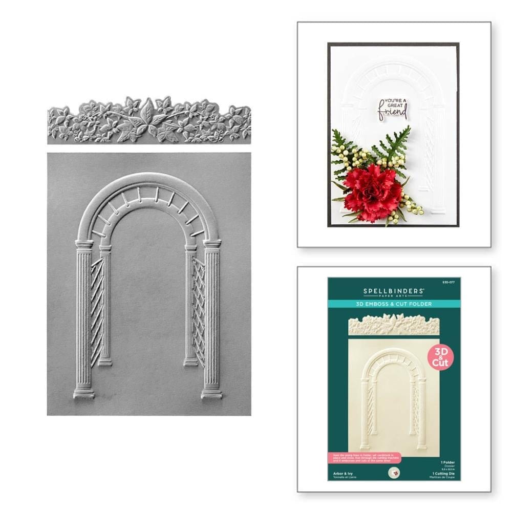 Spellbinders 3D Emboss & Cut Folder - Arbor & Ivy, Through The Arbor Garden spellbinders embossing folder E3D 077 Spellbinders 3D Emboss & Cut Folder - Arbor & Ivy, Through The Arbor Garden