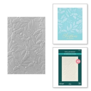Spellbinders 3D Embossing Folder 5.5"X8.5" - Holly & Foliage, De-Light-Ful