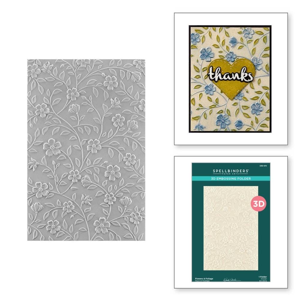 Spellbinders 3D Embossing Folder 5.5"X8.5" - Flowers and Foilage spellbinders embossing folder e3d 074 Spellbinders 3D Embossing Folder 5.5"X8.5" - Flowers and Foilage