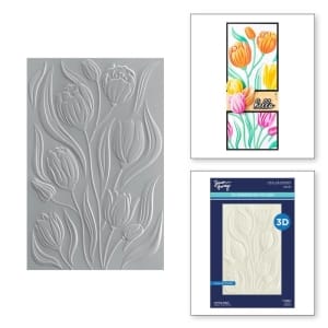 Spellbinders 3D Embossing Folder 5.5"X8.5" - Twirling Tulips, Tulip Garden