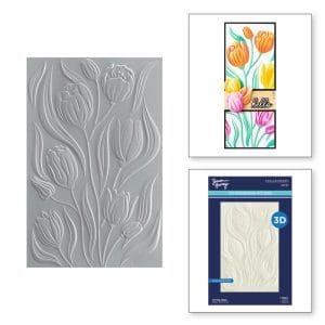 Spellbinders 3D Embossing Folder 5.5"X8.5" - Twirling Tulips, Tulip Garden