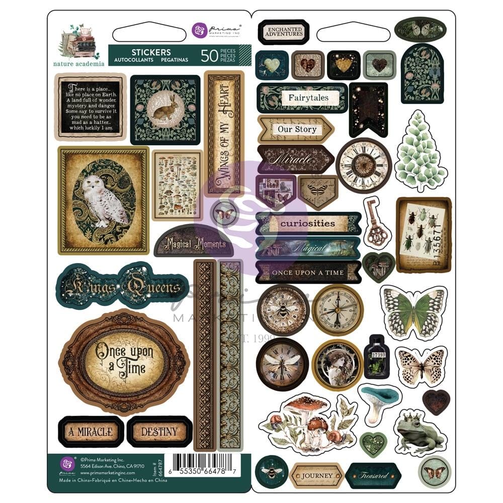 Prima Marketing Stickers 50/Pkg - Nature Academia 664787 prima stickers Prima Marketing Stickers 50/Pkg - Nature Academia