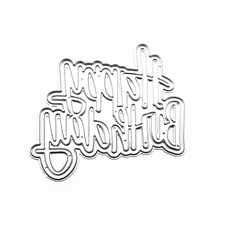 Steel Cutting Dies - Happy Birthday (LC1266) (Word and shadow die) LC1266 steel cutting dies Scrapbooking 1 LC1266_steel_cutting_dies_Scrapbooking_1