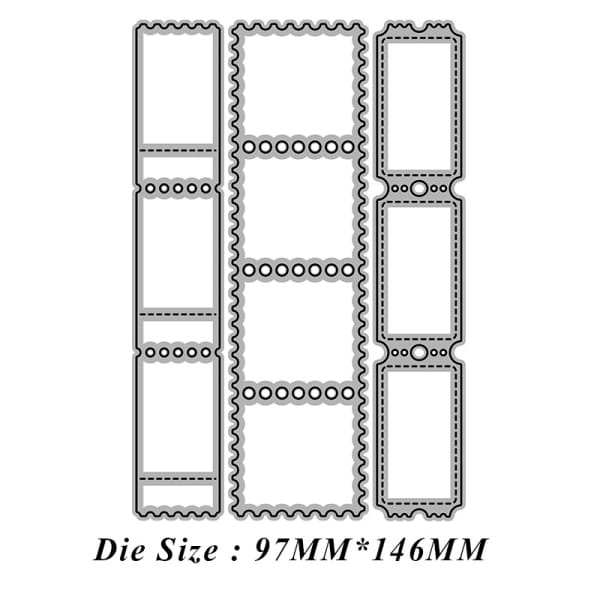 Steel Cutting Dies - Postcard Ticket Stamps (Set of 3 dies)