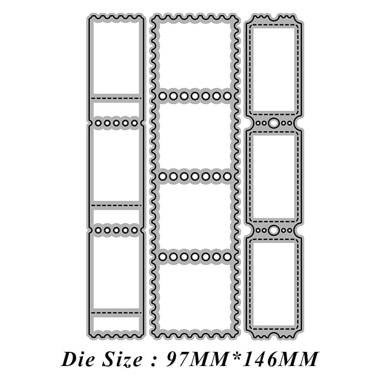 Steel Cutting Dies - Postcard Ticket Stamps (Set of 3 dies) LC3710 steel cutting dies Scrapbooking Steel Cutting Dies - Postcard Ticket Stamps (Set of 3 dies)