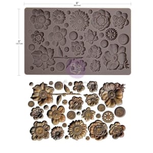 Prima Re-Design Decor Mould - Rusty Flowers