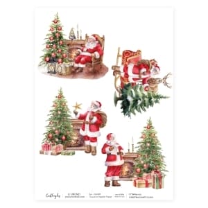 CrafTangles Decoupage Napkin / Tissue / Collage Paper - Christmas Santa Claus 1