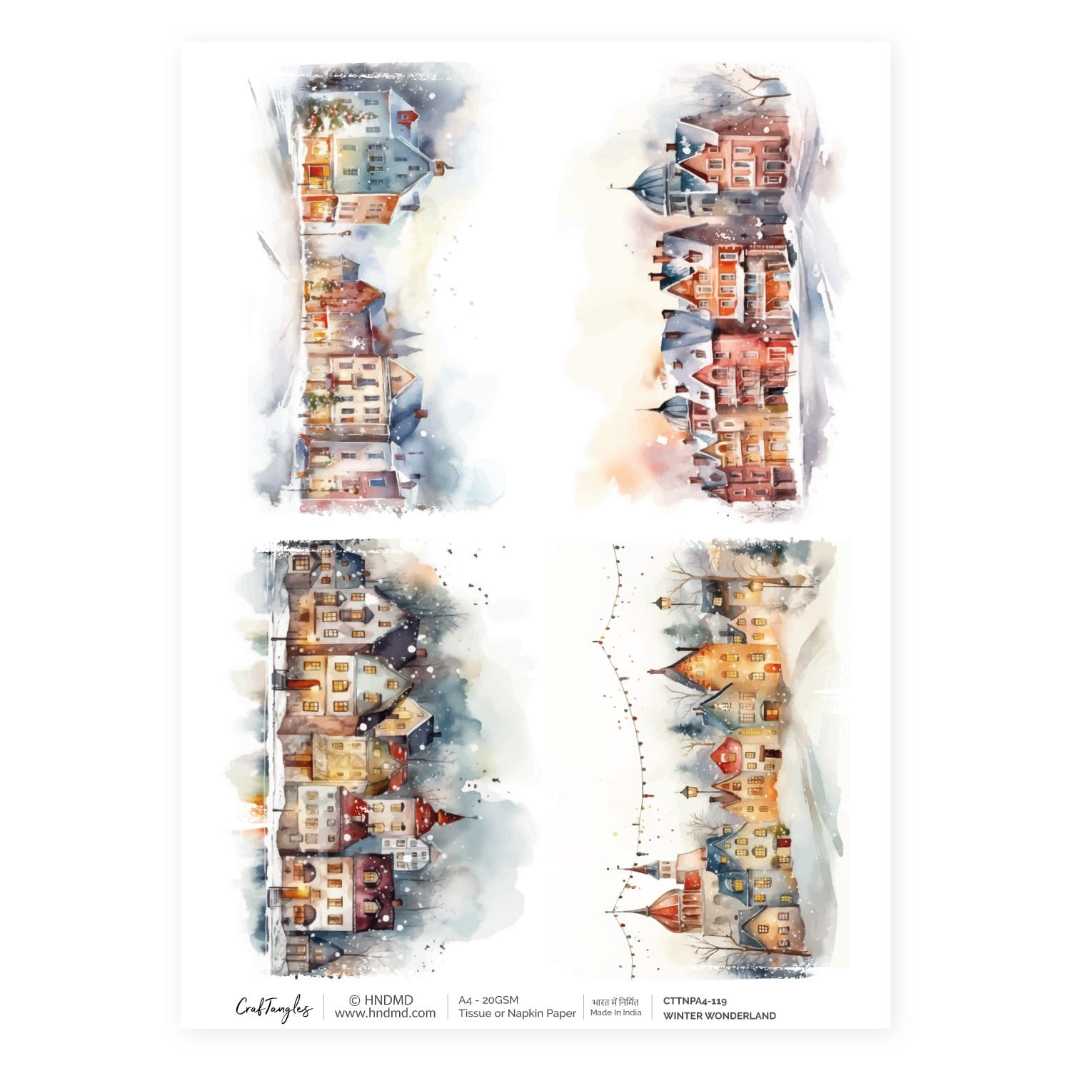 CrafTangles Decoupage Napkin / Tissue / Collage Paper - Winter Wonderland 1 119 Winter Wonderland CrafTangles Tissue napkin paper CrafTangles Decoupage Napkin / Tissue / Collage Paper - Winter Wonderland 1