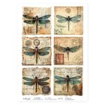 CrafTangles Decoupage Napkin / Tissue / Collage Paper - Vintage Dragonflies