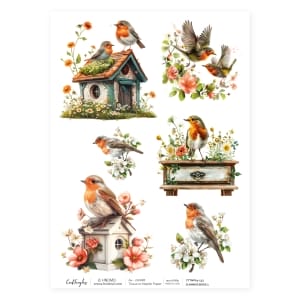 CrafTangles Decoupage Napkin / Tissue / Collage Paper - Summer Birds 1