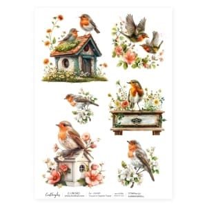 CrafTangles Decoupage Napkin / Tissue / Collage Paper - Summer Birds 1