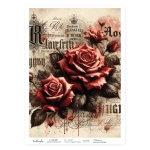 CrafTangles Decoupage Napkin / Tissue / Collage Paper - Vintage Flowers 7