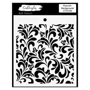 CrafTangles 6"x6" Stencil - Flourish Background
