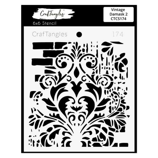 CrafTangles 6"x6" Stencil - Vintage Damask 2