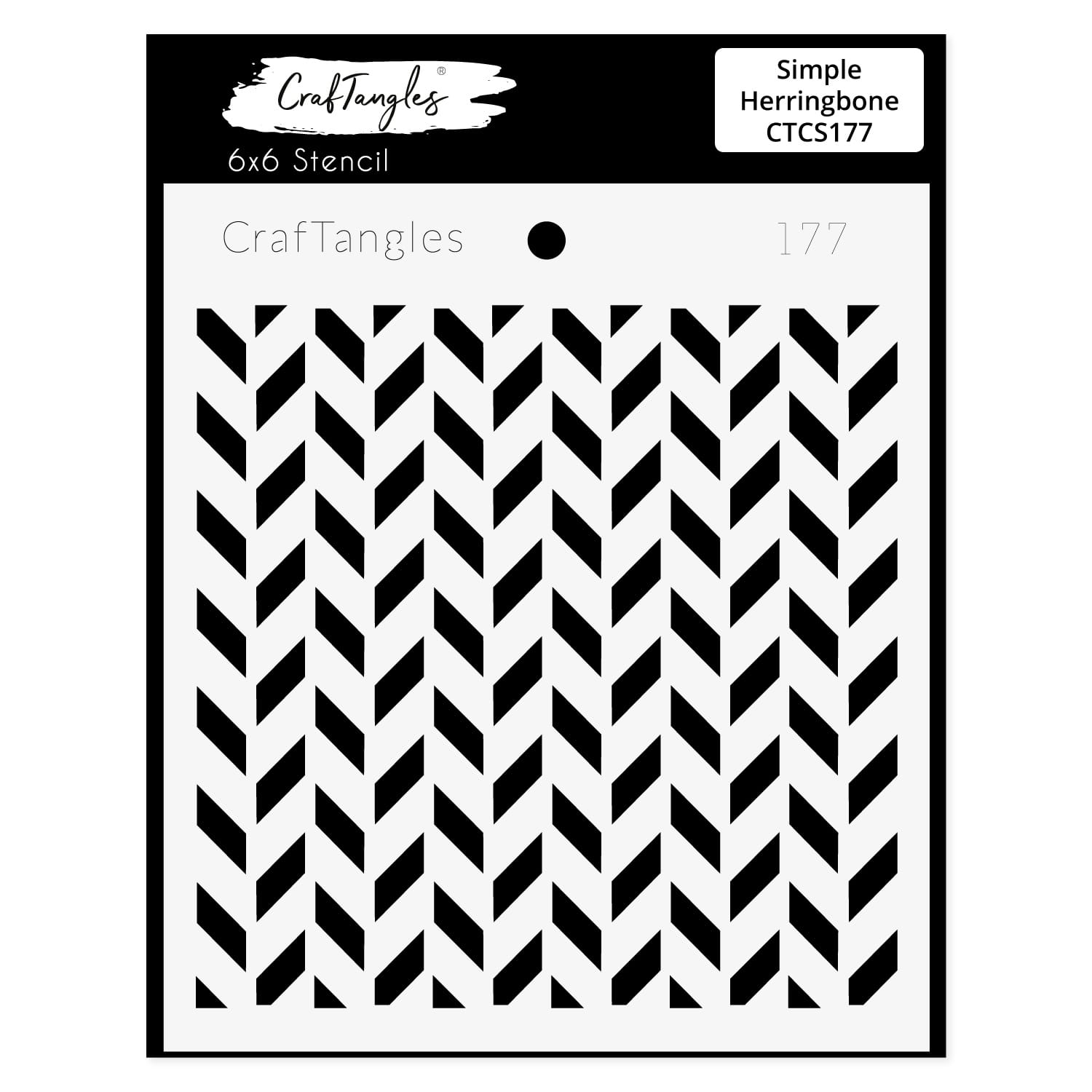 CrafTangles 6"x6" Stencil - Simple Herringbone CTCS177 Craftangles stencils simple herringbone CrafTangles 6"x6" Stencil - Simple Herringbone