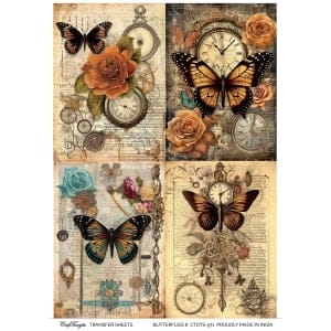 CrafTangles A4 Transfer It Sheets - Butterflies 8